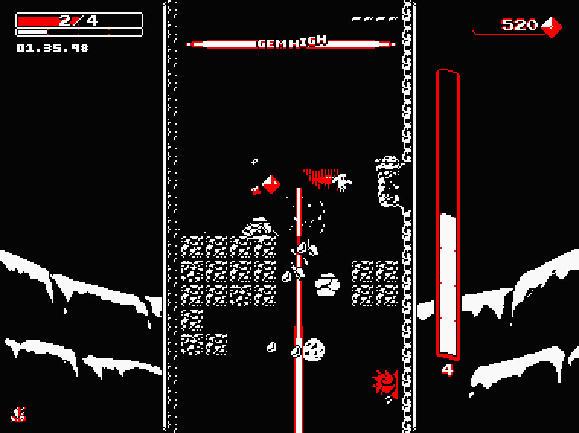 Скриншот: Downwell
