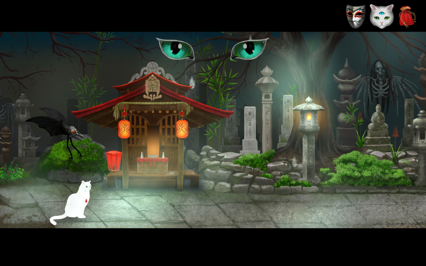 Скриншот: Cat and Ghostly Road