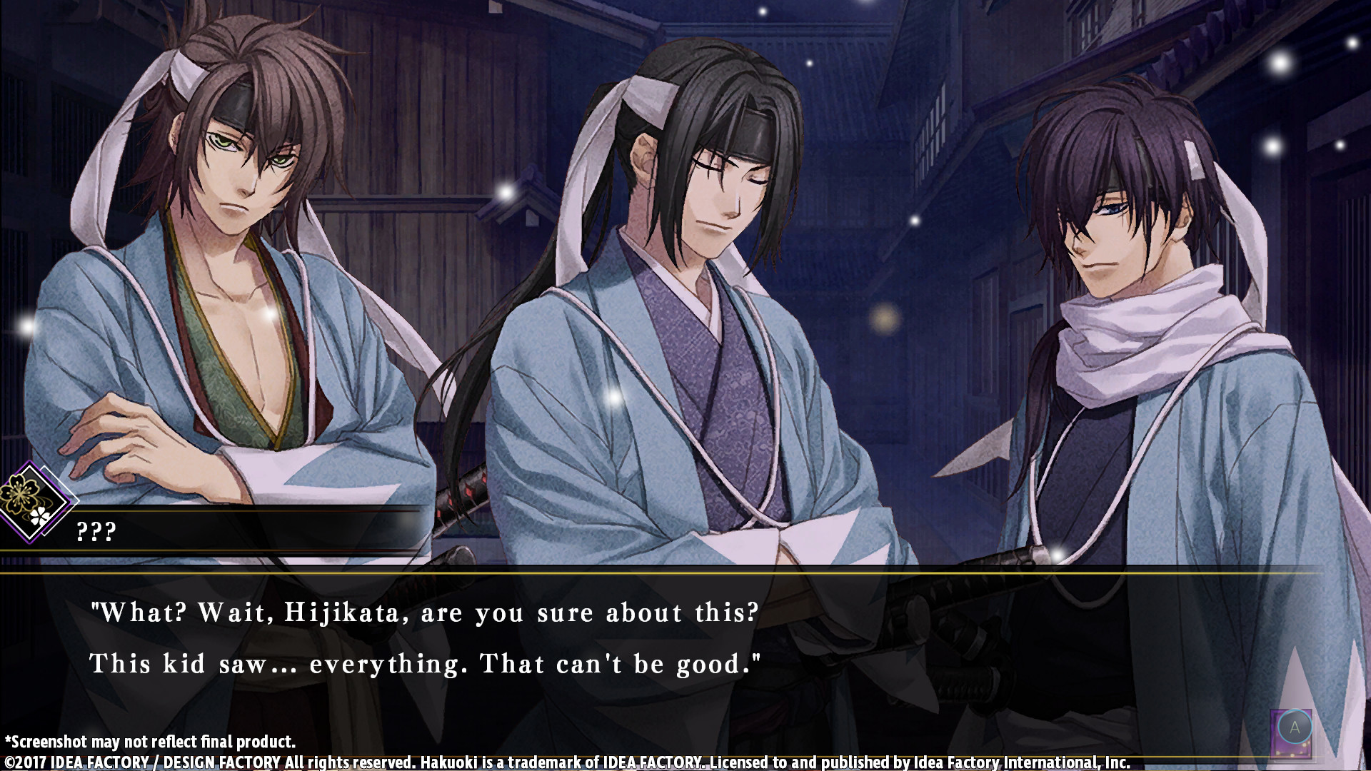 Скриншот: Hakuoki: Kyoto Winds