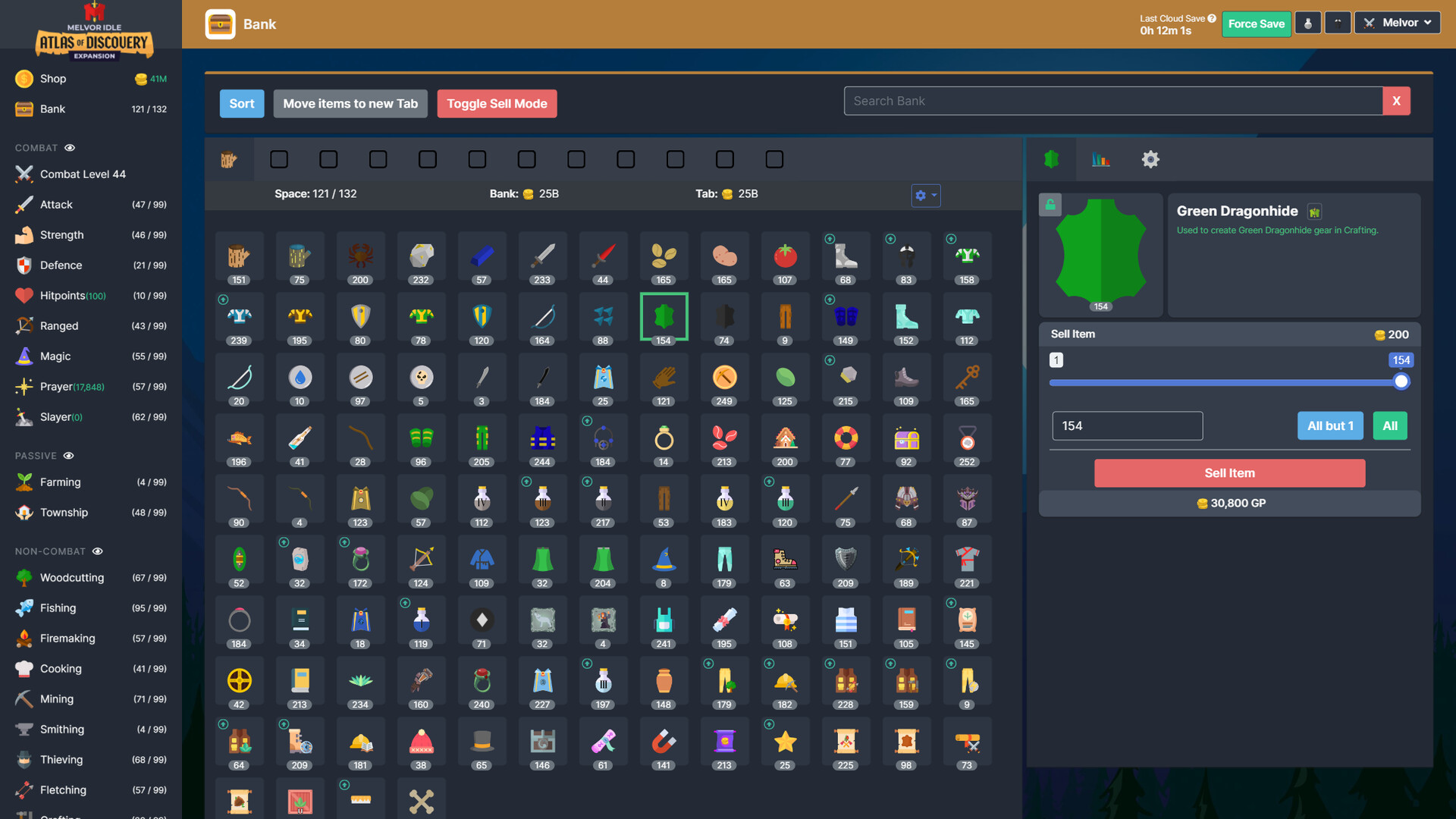 Скриншот: Melvor Idle