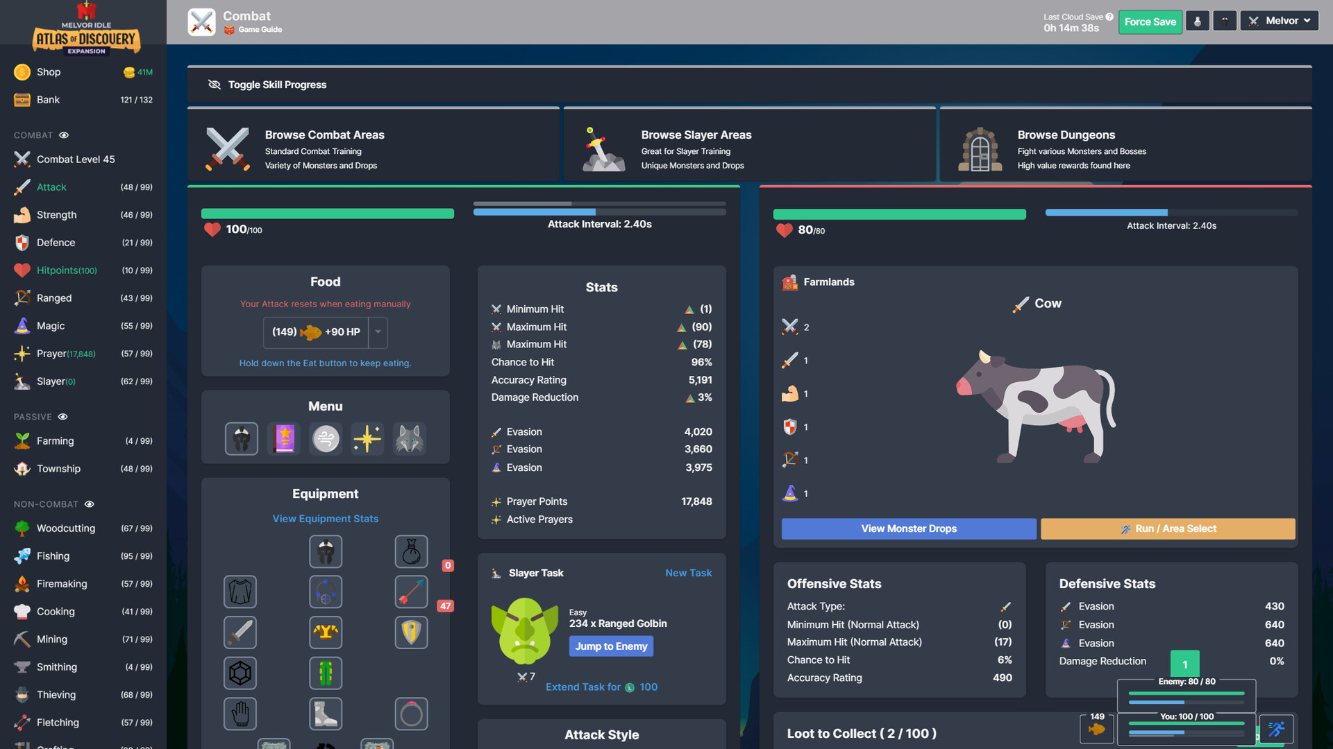 Скриншот: Melvor Idle