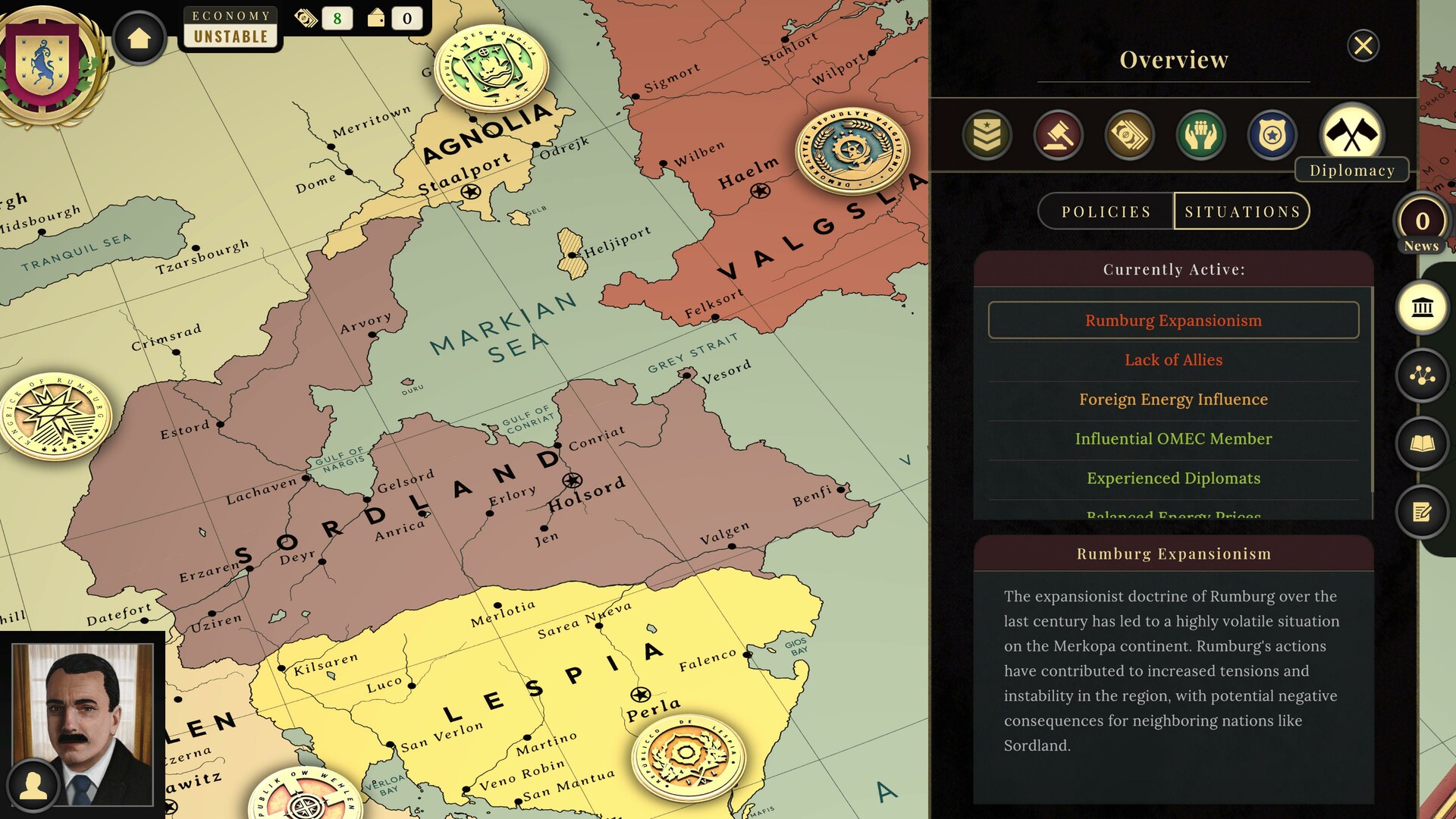 Скриншот: Suzerain