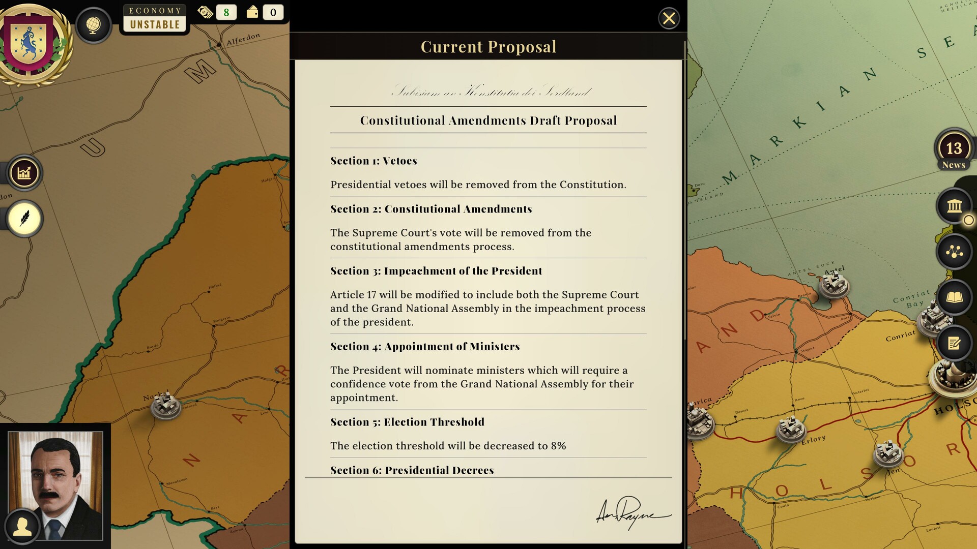 Скриншот: Suzerain