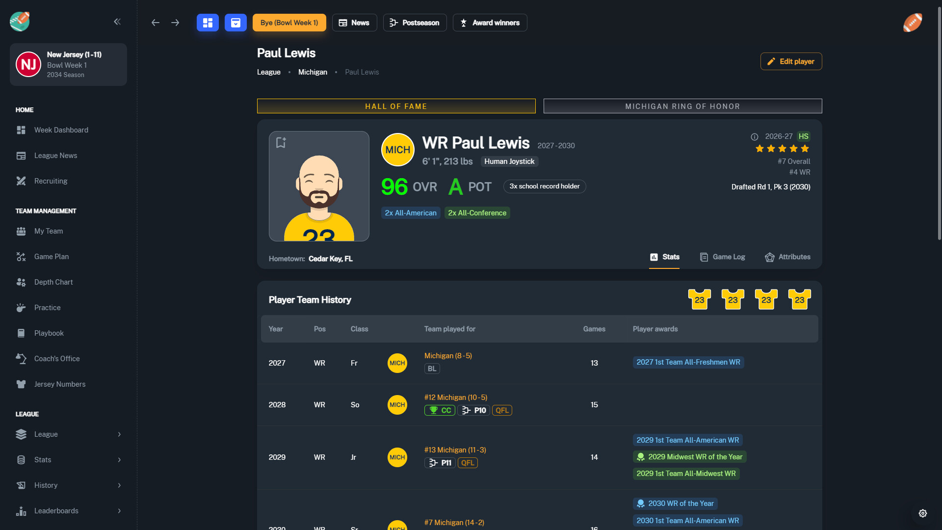 Скриншот: Football Coach: College Dynasty