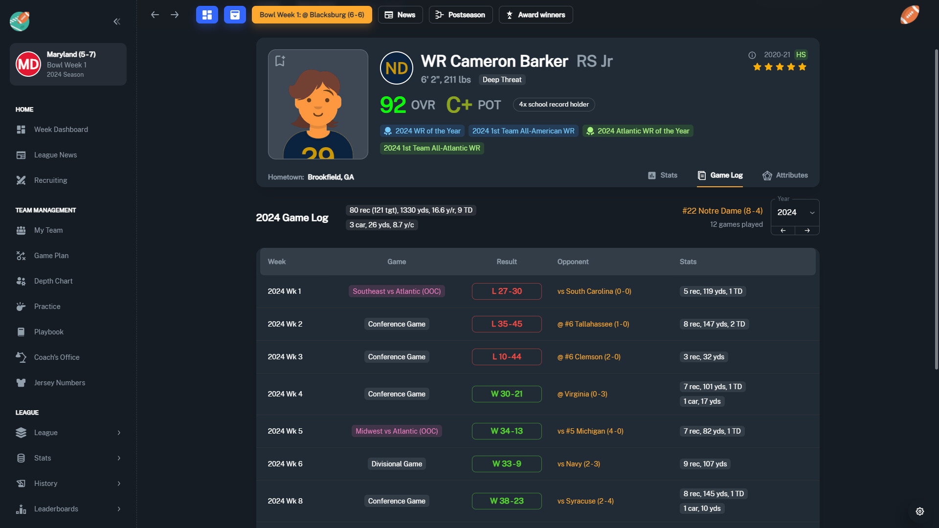 Скриншот 16: Football Coach: College Dynasty