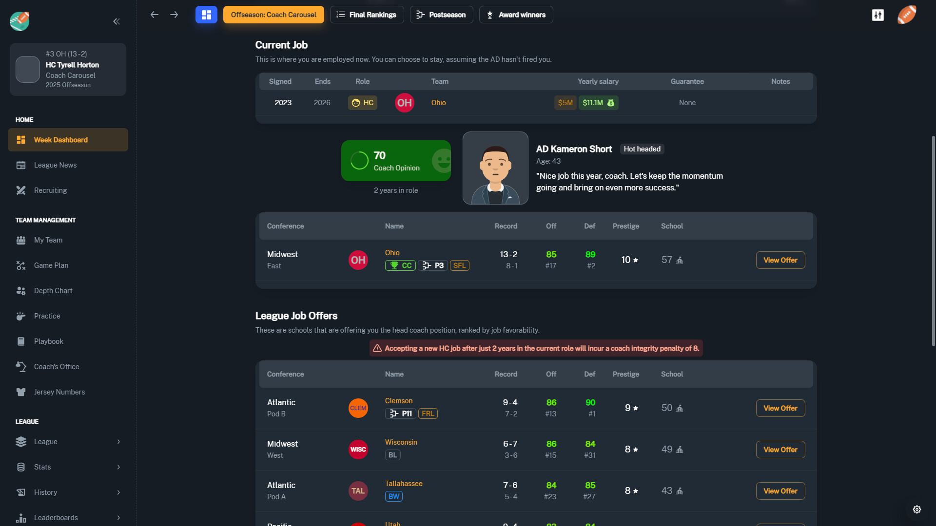 Скриншот 19: Football Coach: College Dynasty