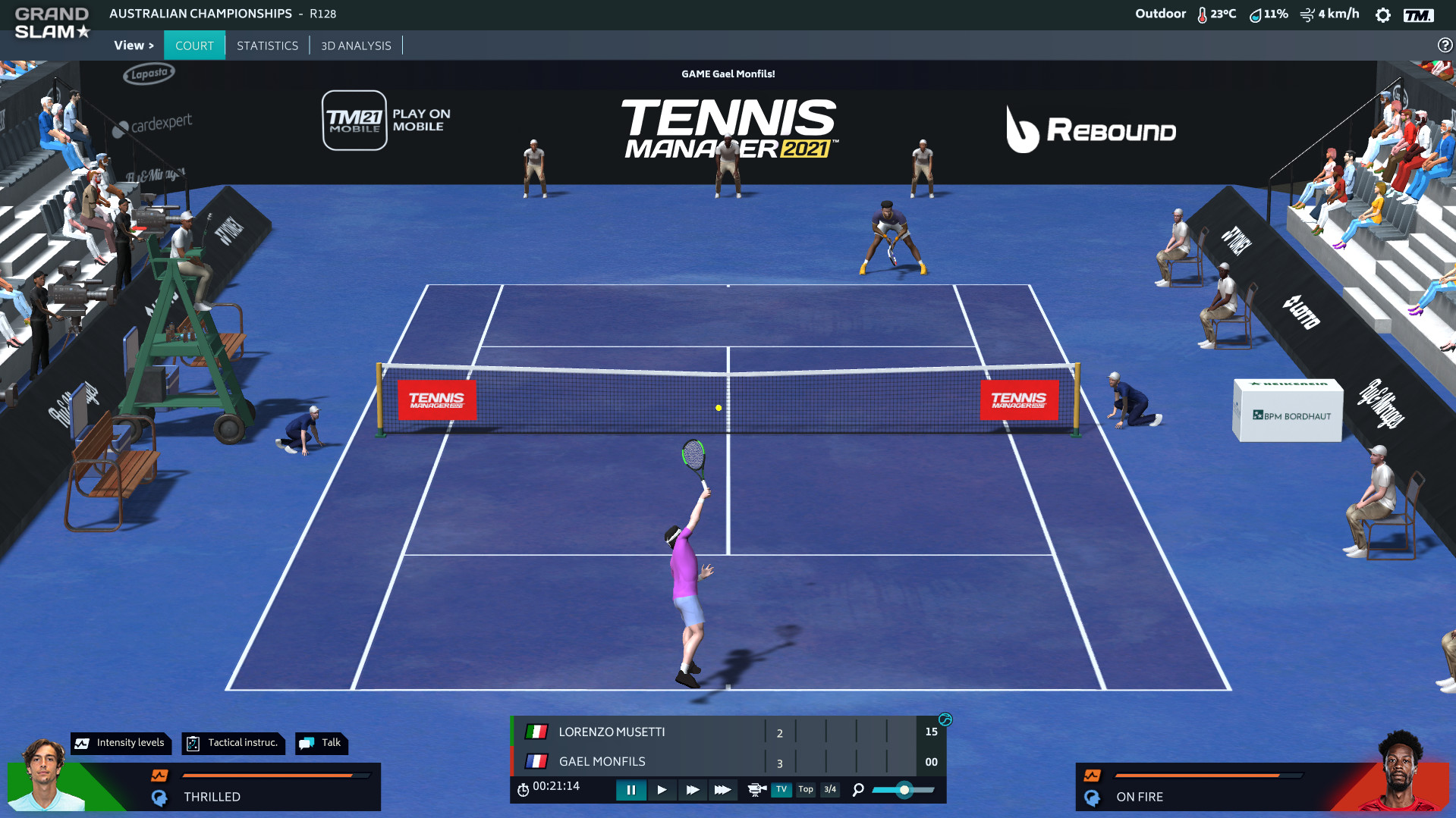Скриншот: Tennis Manager 2021