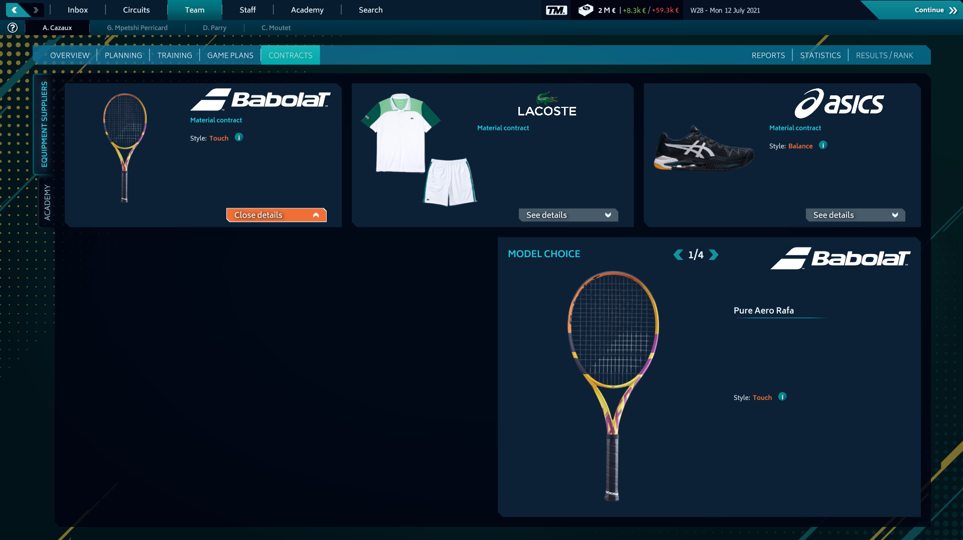 Скриншот: Tennis Manager 2021