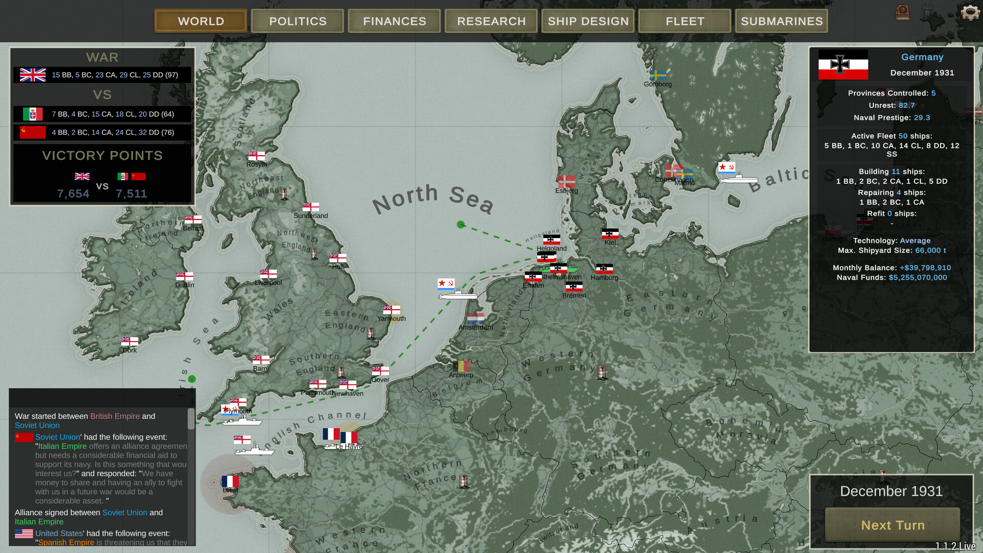 Скриншот: Ultimate Admiral: Dreadnoughts