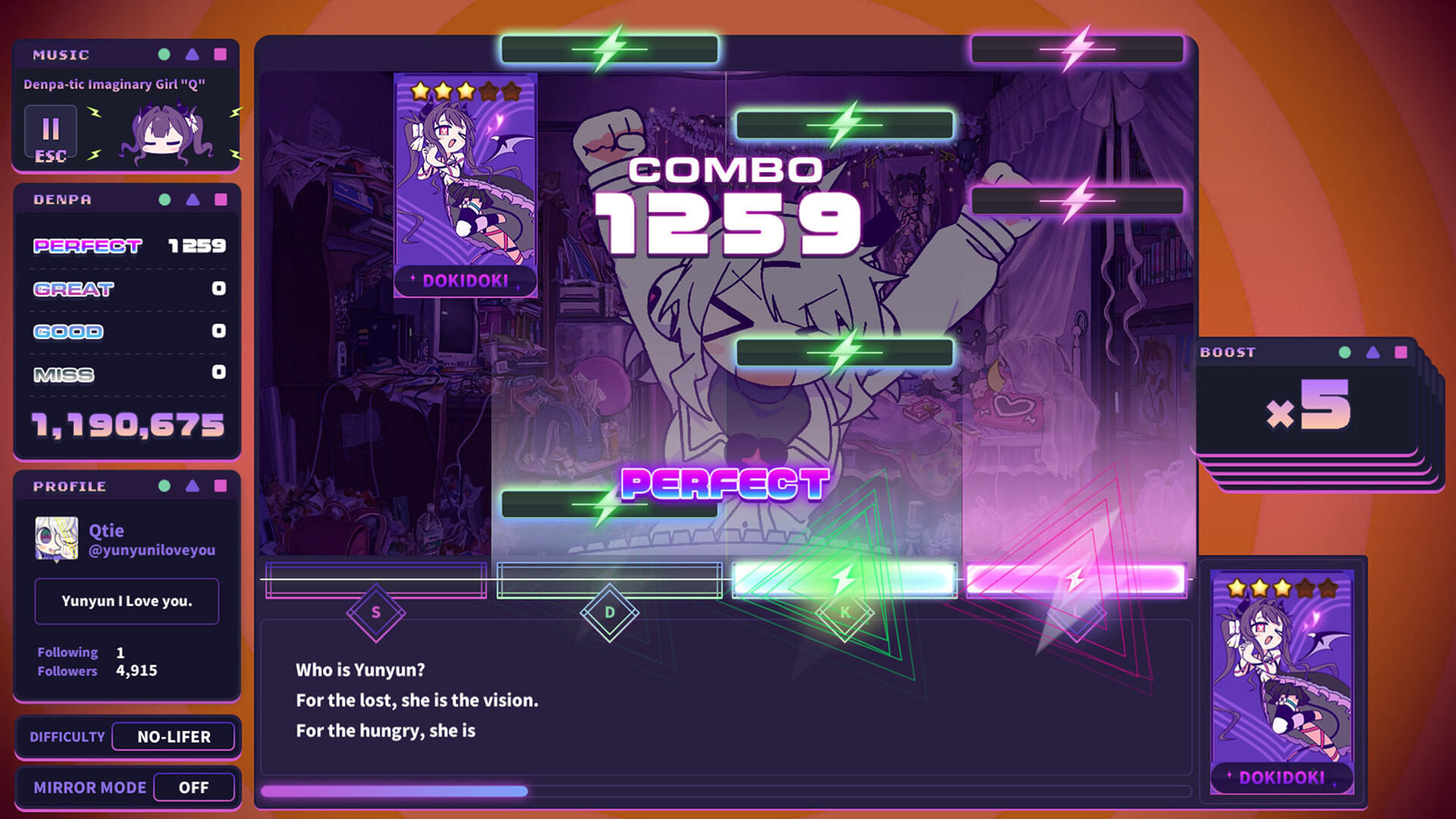 Скриншот: Yunyun Syndrome!? Rhythm Psychosis