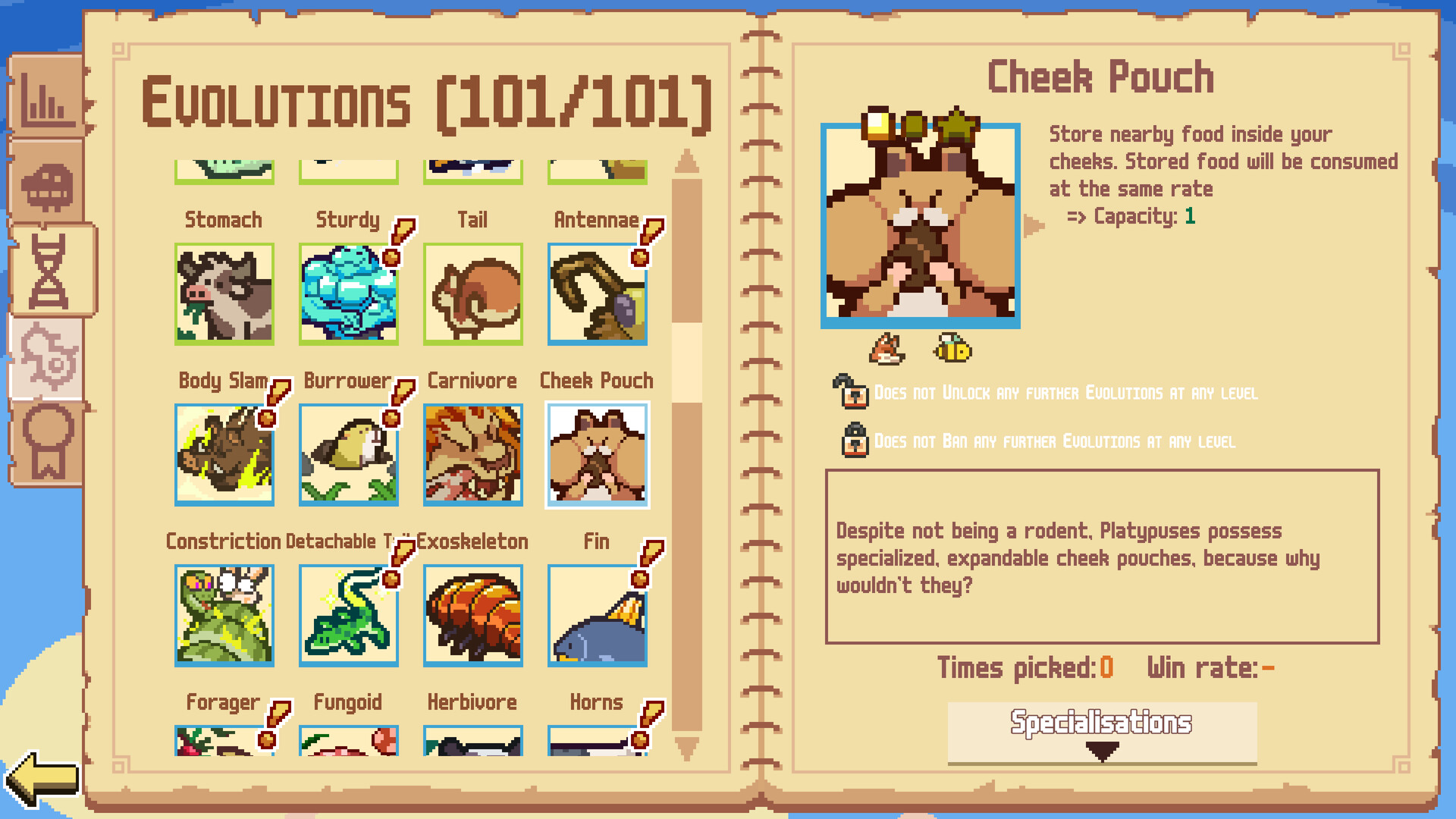 Скриншот: Everything is Crab: The Animal Evolution Roguelite