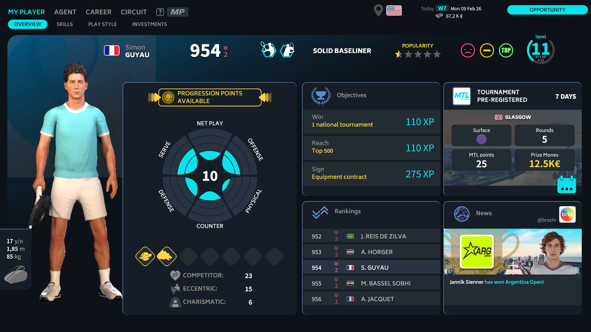 Скриншот: Tennis Manager 26