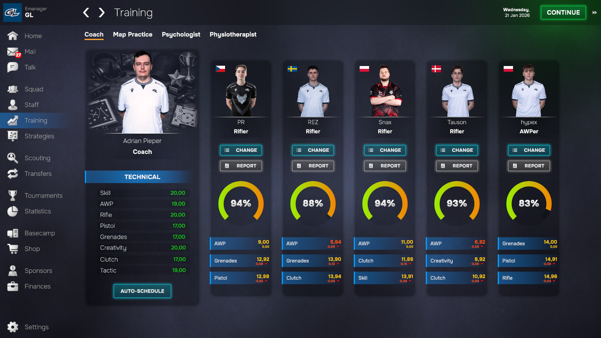 Скриншот: Esports Manager 2026