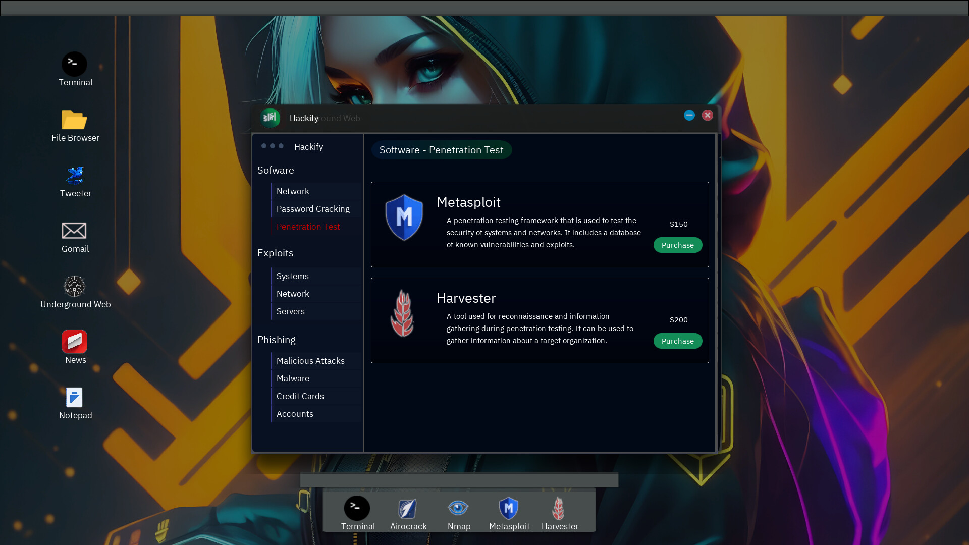 Скриншот: Anonymous Hacker Simulator