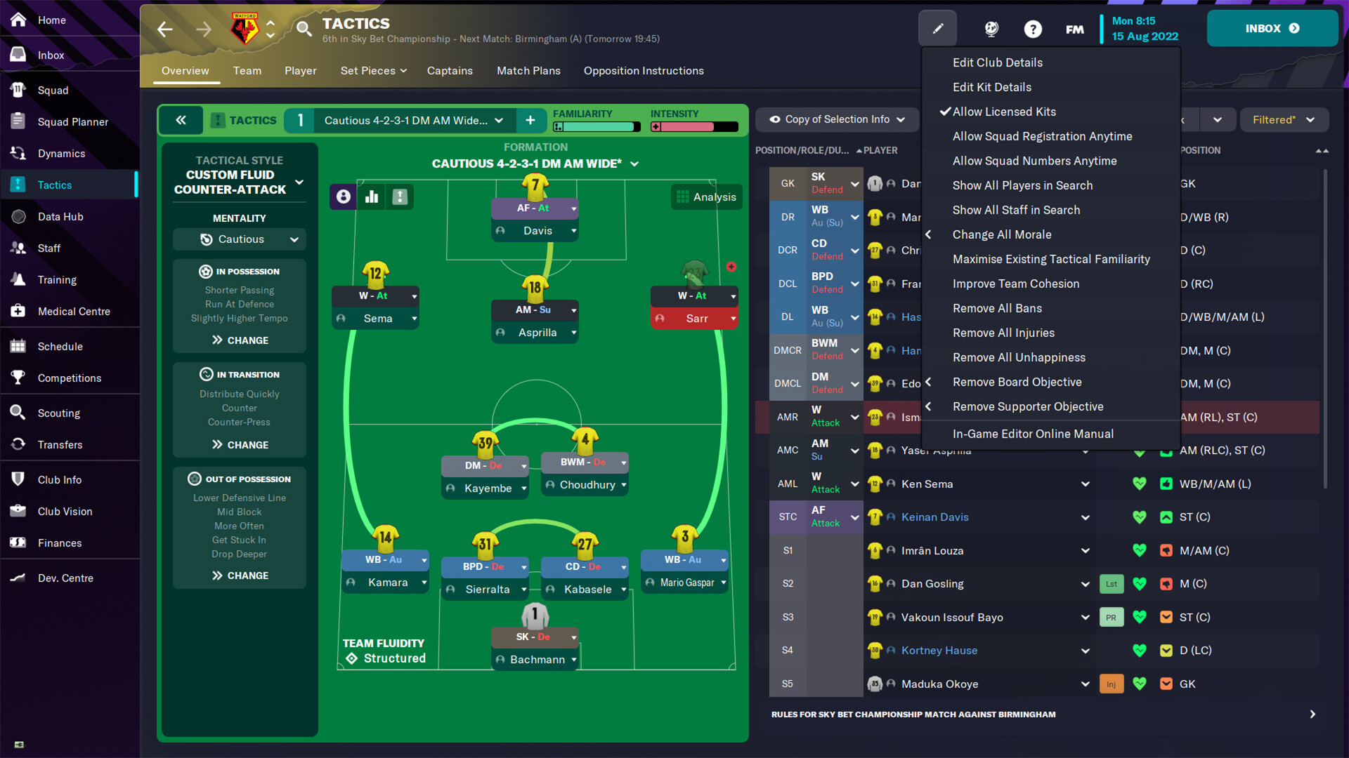 Скриншот: Football Manager 2023 In-game Editor