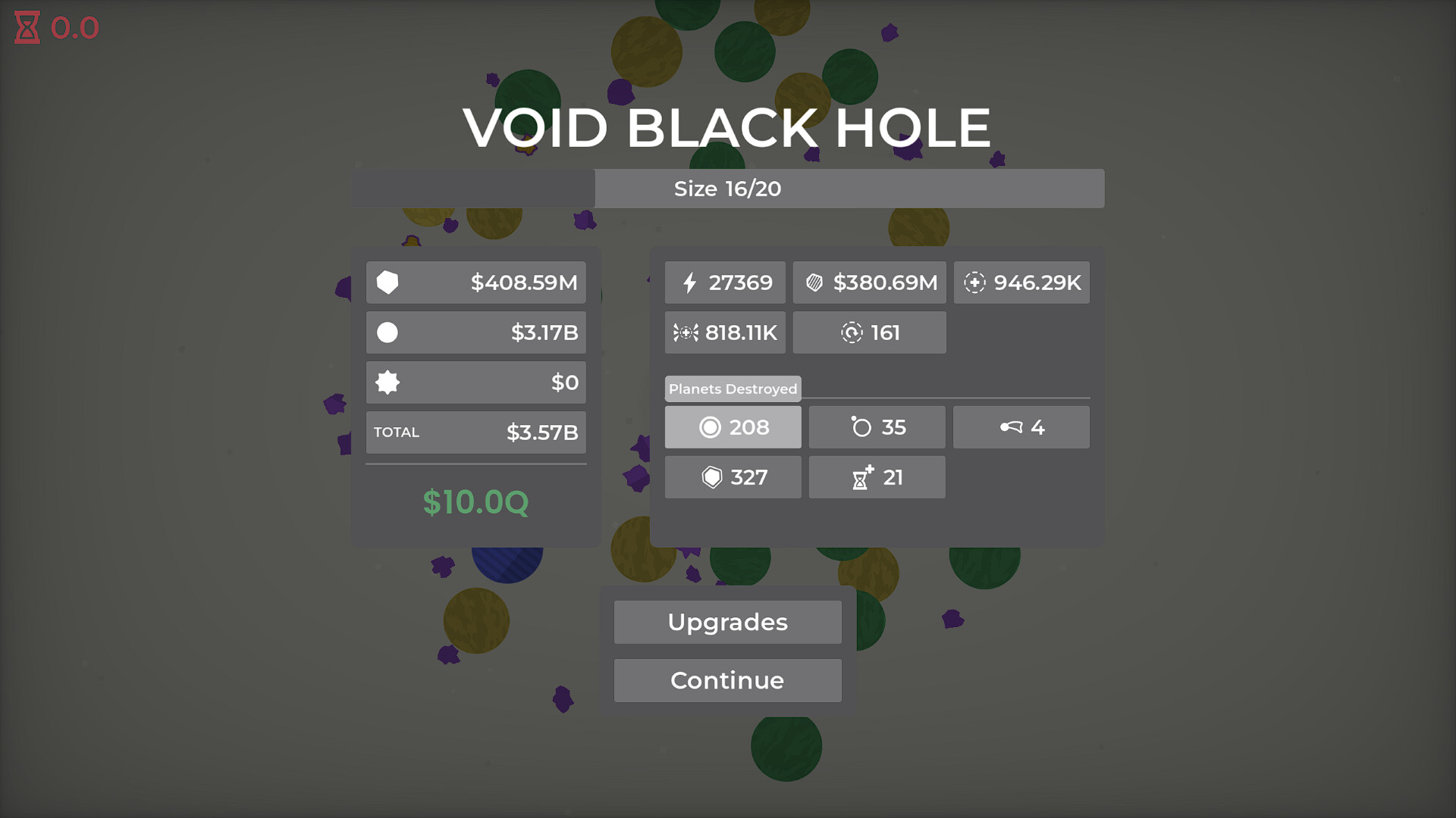 Скриншот: A Game About Feeding A Black Hole